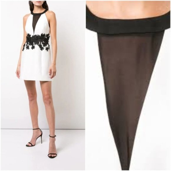 NEW! Halston Heritage Silk Blend Mini Dress with Floral Embroidery, Sz 6 - Picture 2 of 16